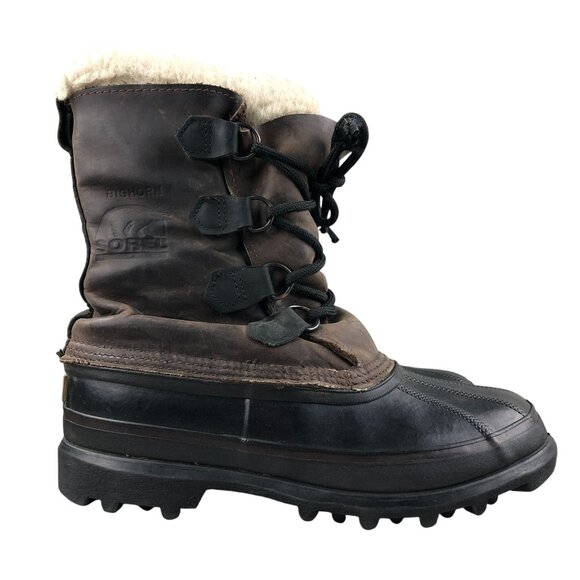 Sorel Men\'s Size 6 Bighorn Dark Brown Black Leather Lace-Up Lined Winter Boots main image 10